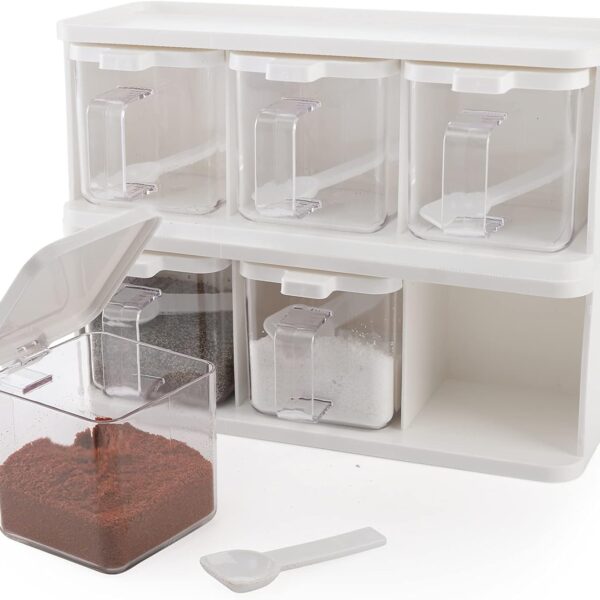 2-Piece Dual-Compartment Transparent Condiment Container Set