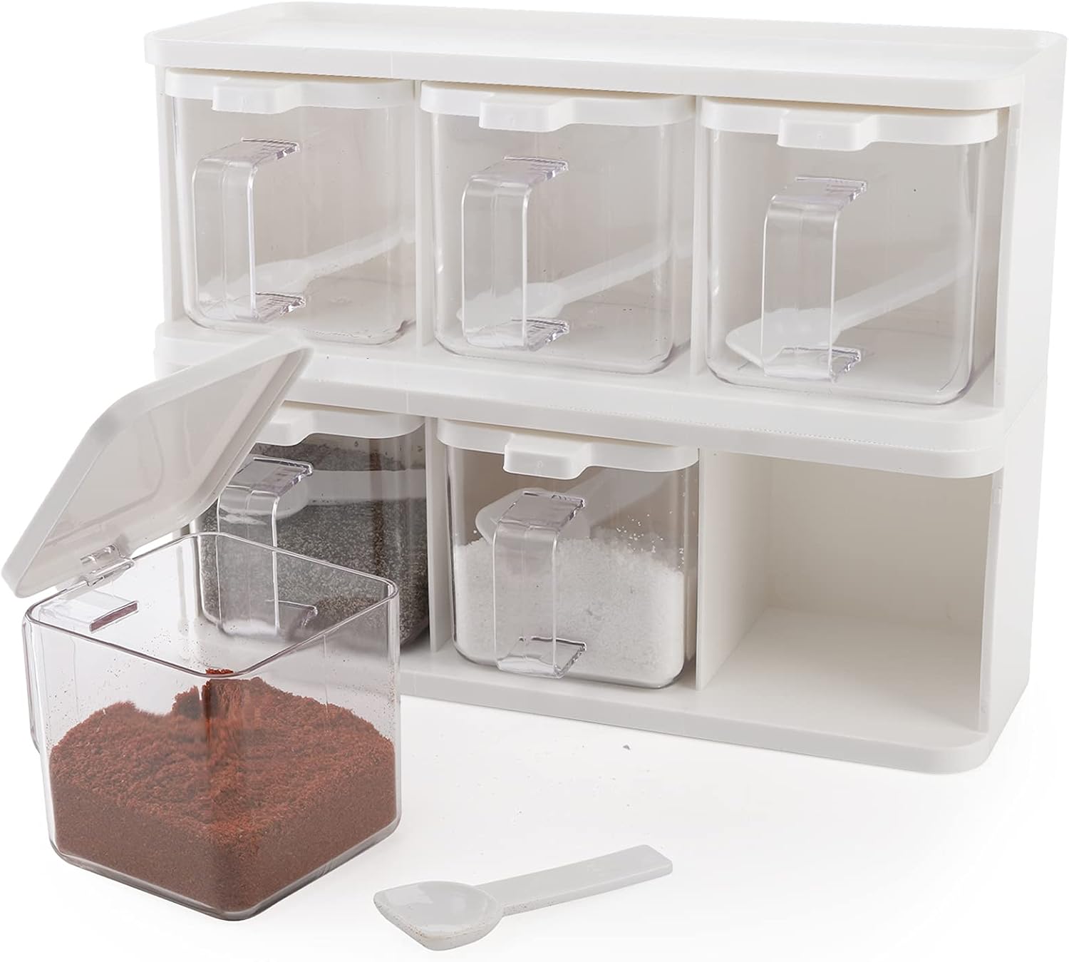 2-Piece Dual-Compartment Transparent Condiment Container Set