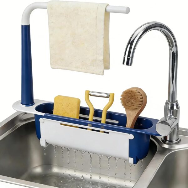 Expandable Sink Organizer with Towel Bar