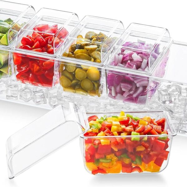 Condiment Tray with Individual Lids