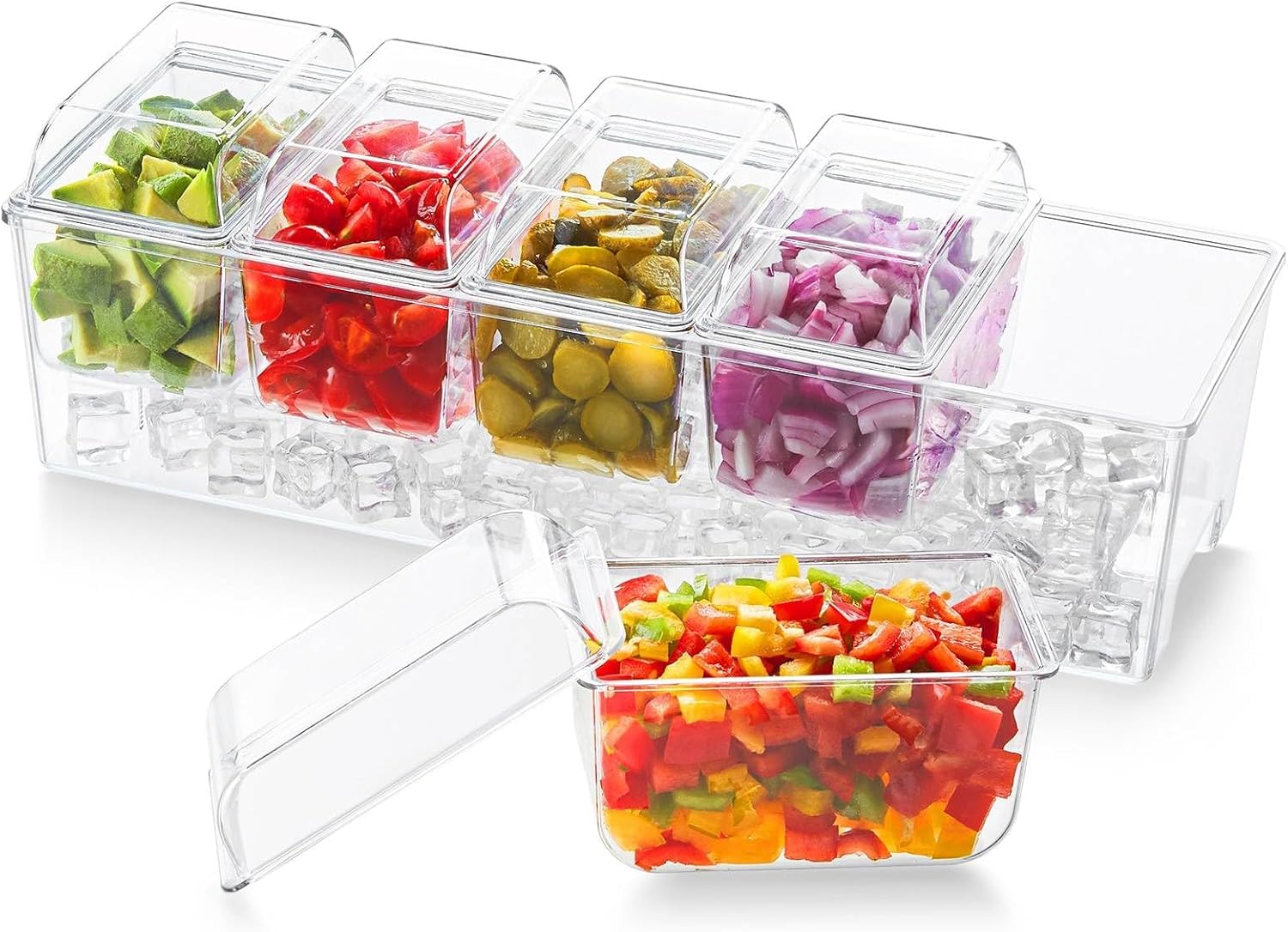 Condiment Tray with Individual Lids