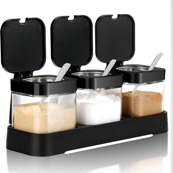 3-Piece Condiment Jar Set with Spoons