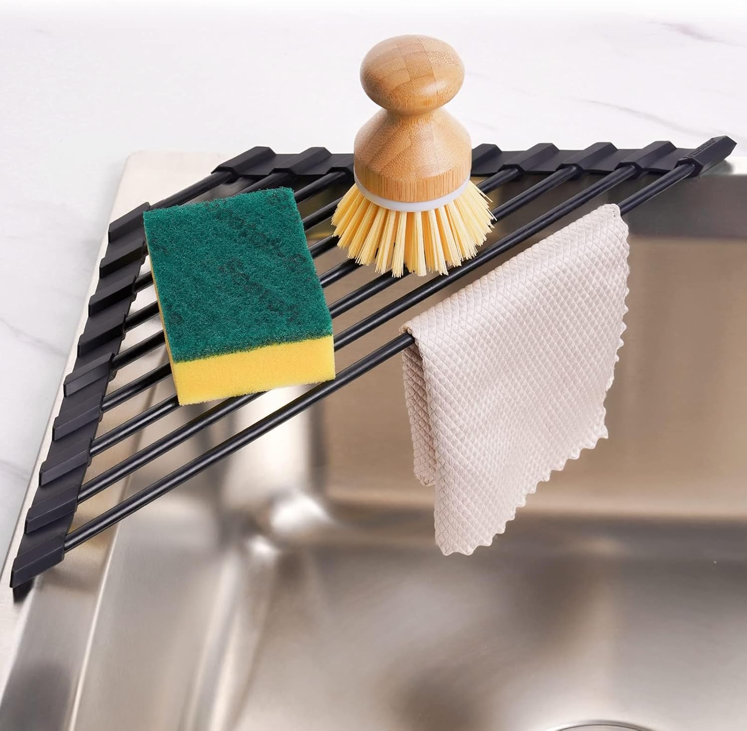 Triangular Roll-Up Dish Drying Rack