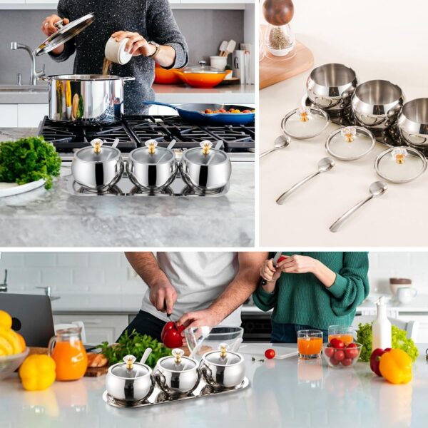 Stainless Steel Condiment Jar Set