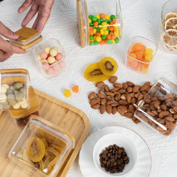 6-Piece Square Glass Storage Jar Set