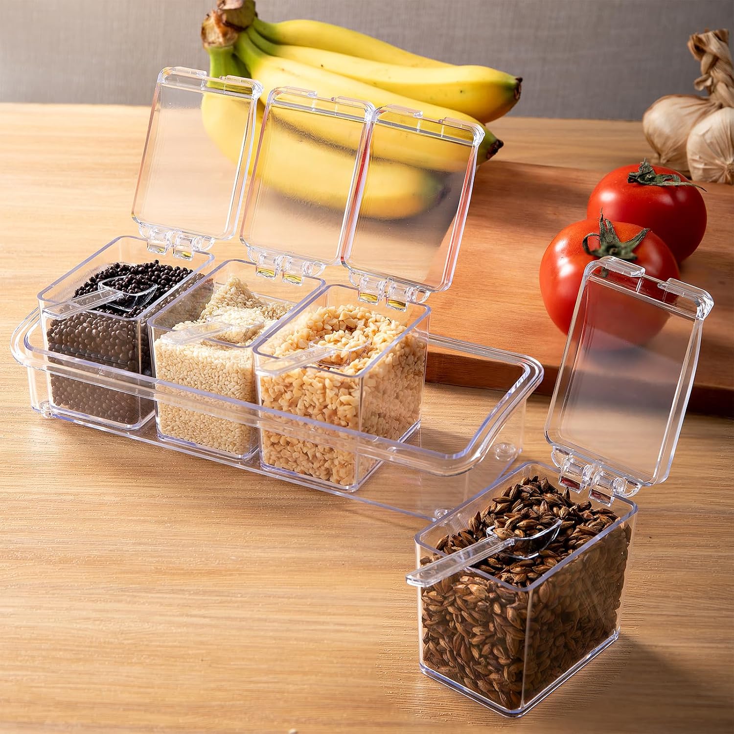 4-Piece Transparent Condiment Container Set
