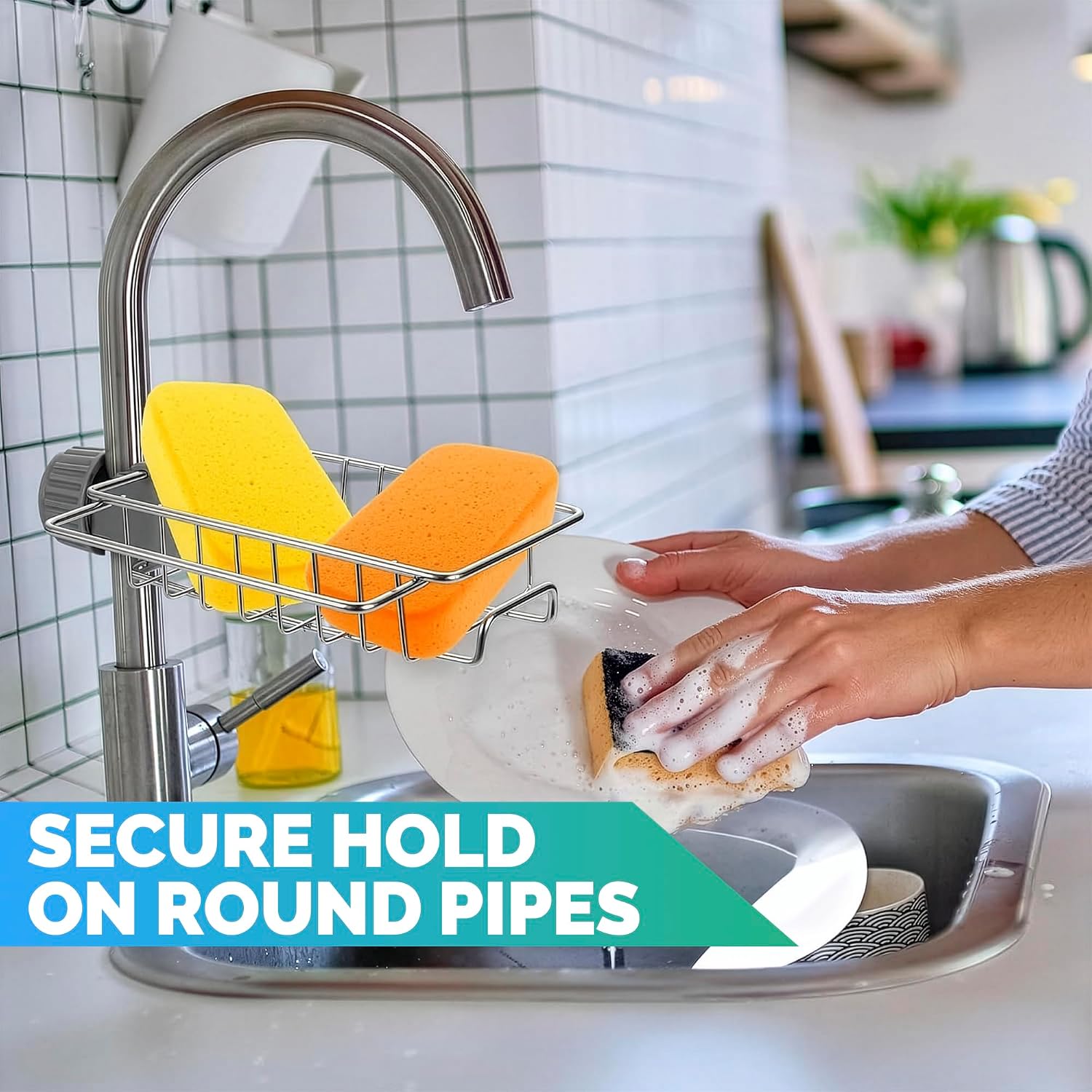 Steel Sink Sponge Holder - Image 2